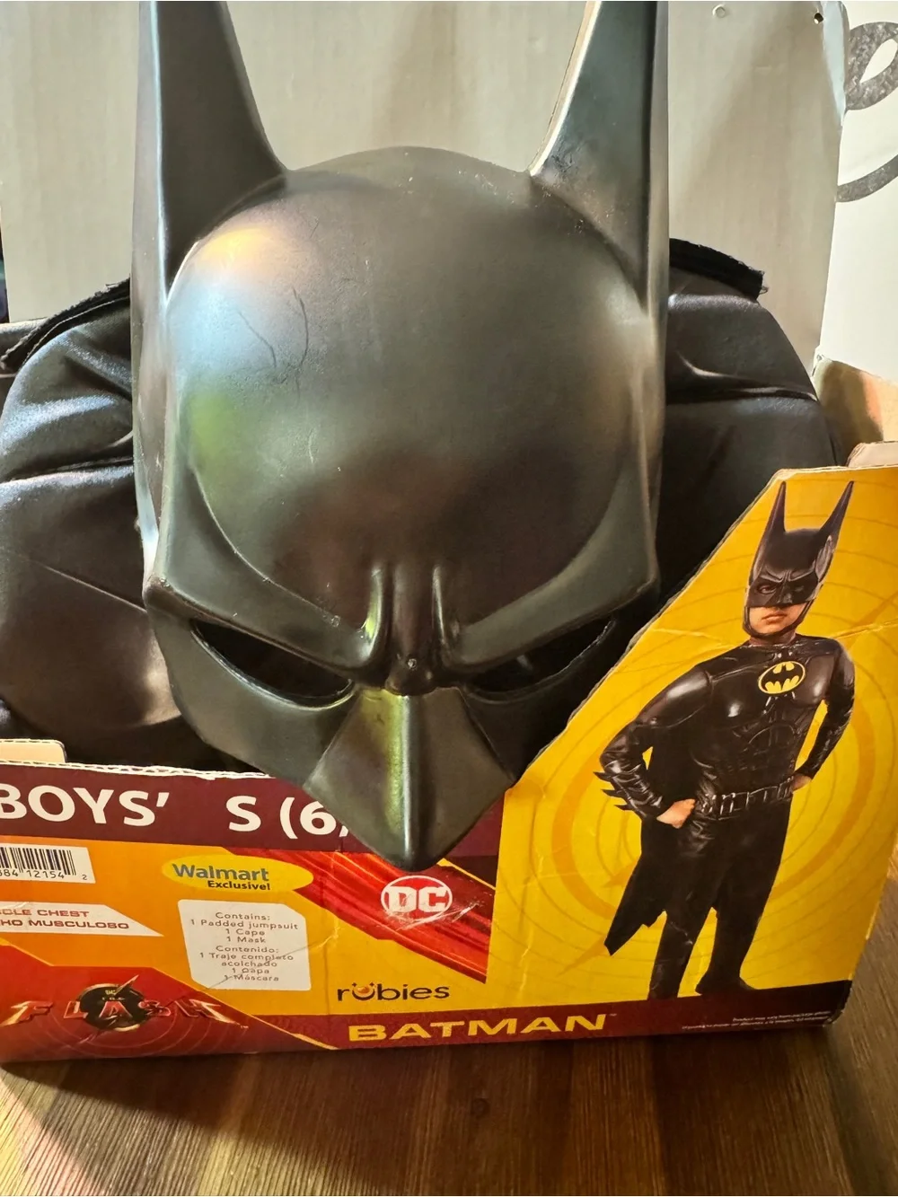 NWT Rubie’s DC Batman Muscle Chest Costume Size S 6/7 Complete 3 piece set
